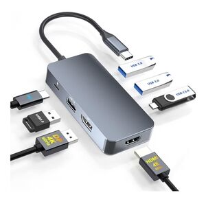 Premium USB-C Hub Multiport Adapter - Gray